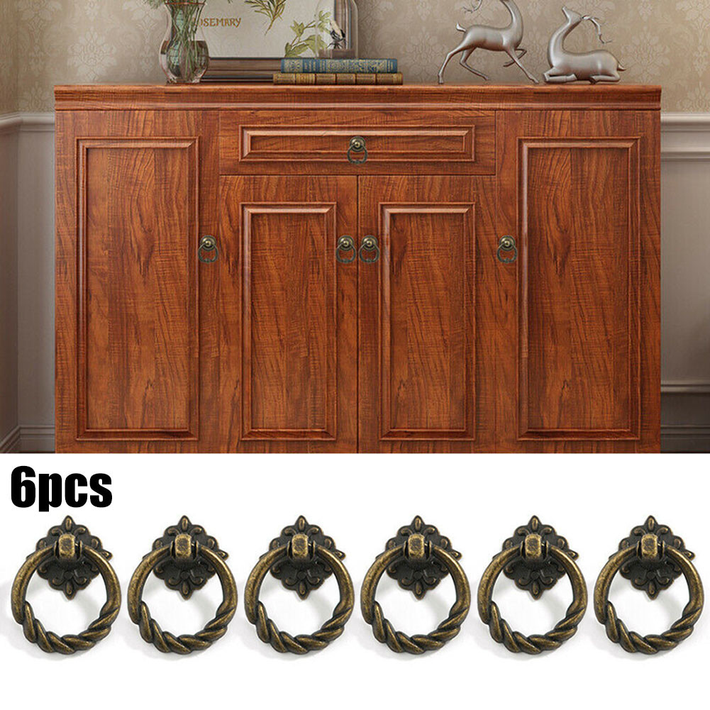 Vintage Furniture Hardware Pulls - 6PC キャビネットノブレトロヴィンテージドア食器棚プルハンドル亜鉛合金食器棚引き出しハンドル 40 × 29 ミリメートル寝室の家具ハードウェア