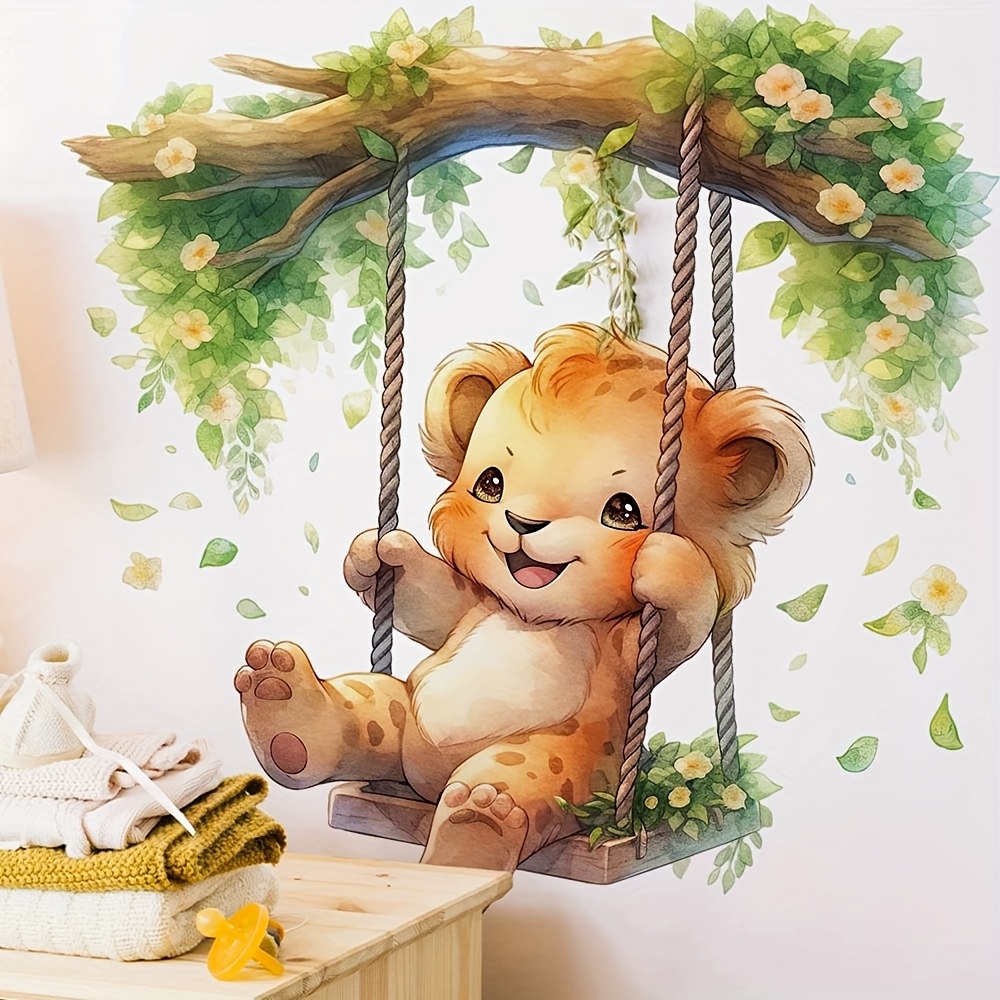 Furniture Paradise & Hardware Ghaziabad Photos - 1 漫画動物パラダイスかわいい小さなヒョウスイングウォールステッカー部屋の装飾背景壁自己粘着ステッカーポーチキッチン玄関部屋の壁の装飾自己粘着ステッカー