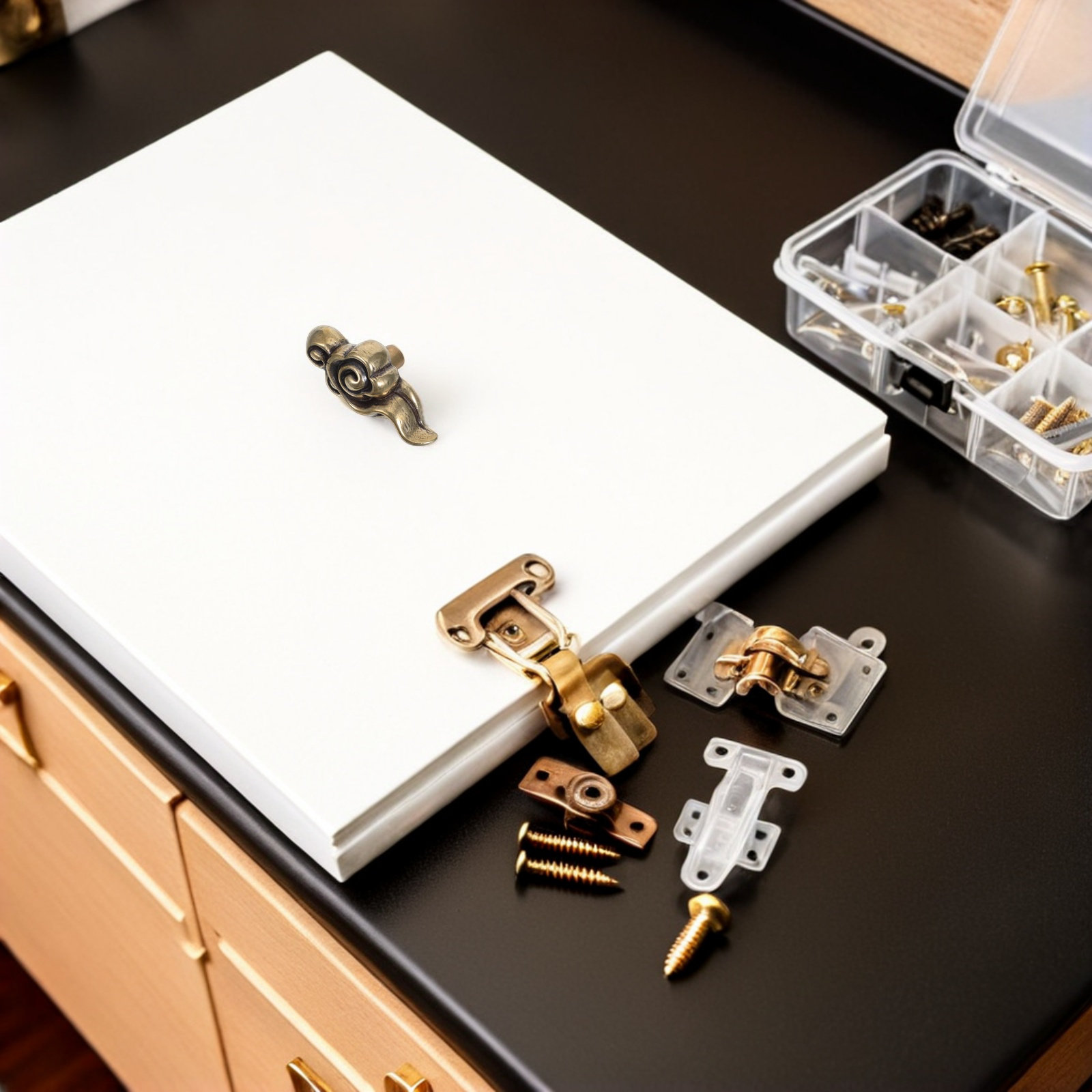 Vintage Furniture Hardware Pulls - 装飾的な雲の形をした取っ手。アンティーク調の真鍮製で、ワードローブ、ドレッサー、食器棚、キッチンの取っ手、家具の金具として使用できます。
