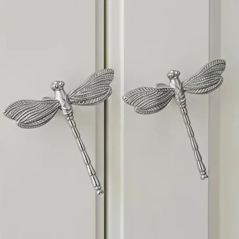 Vintage Furniture Hardware Pulls - レトロなトンボ形状のキャビネット引き出しノブヴィンテージ金属家具ハンドルワードローブクローゼット引き出しハードウェア装飾用