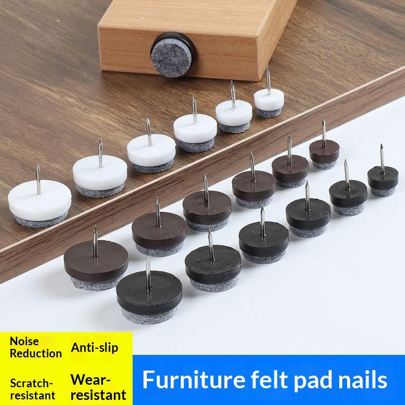 Furniture And Hardware - 10個入り プラスチック製 滑り止めフェルト製 ネイルパッド 椅子、テーブル、ベッド、キャビネットの脚用 家具や木製床の保護用