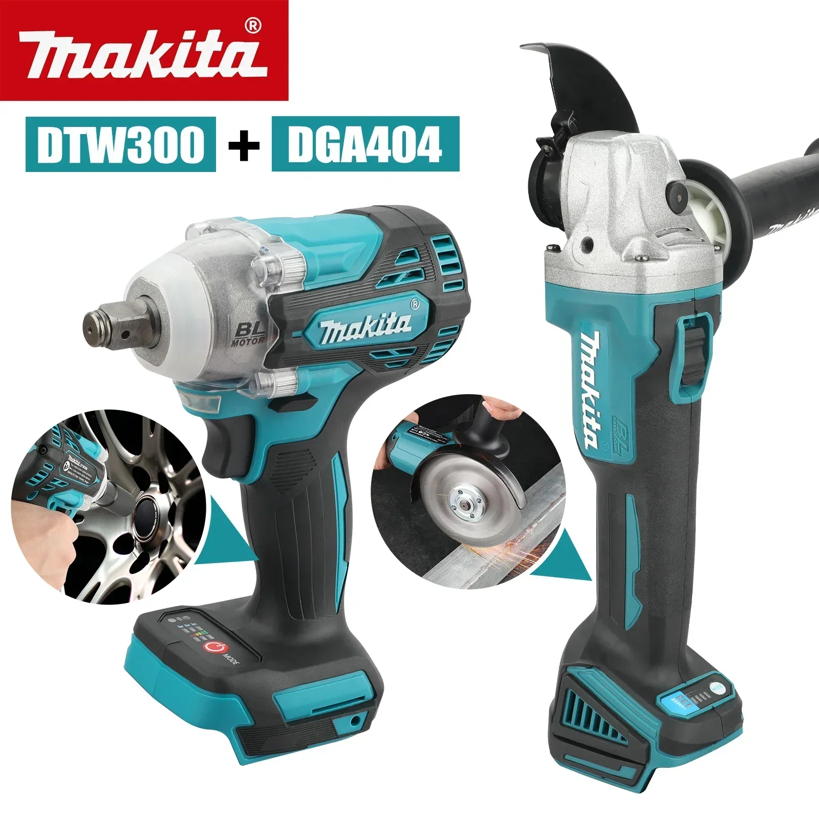 Makita Drill Dtw300 - マキタ DTW300 DGA404 コードレスコンボセット、18Vリチウムバッテリー、580N.mレンチ、680W 125mmアングルグラインダー