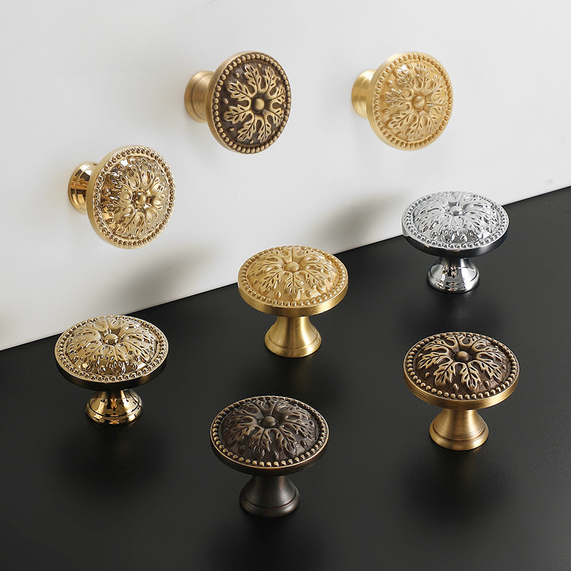 サテン真鍮キャビネットドアハンドルとノブ、アンティーク引き出 - Vintage Furniture Hardware Pulls のレビューと価格