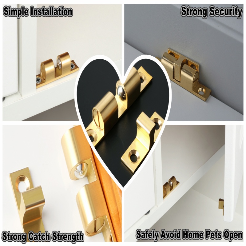 3/6 個キャビネットクローゼットドアボールキャッチ、真鍮ダ - Furniture Interlocking Hardware のレビューと価格
