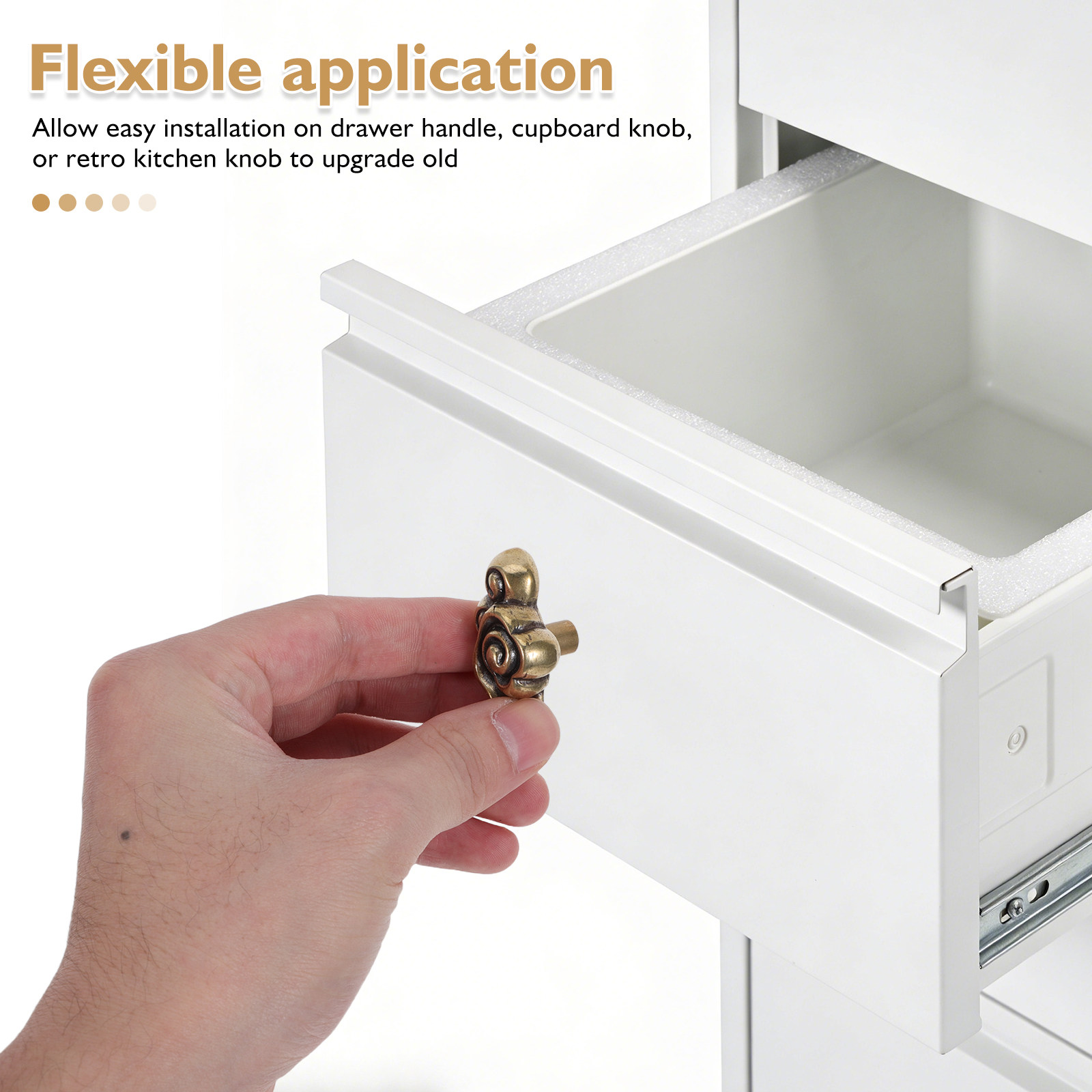 装飾的な雲の形をした取っ手。アンティーク調の真鍮製で、ワード - Vintage Furniture Hardware Pulls のレビューと価格