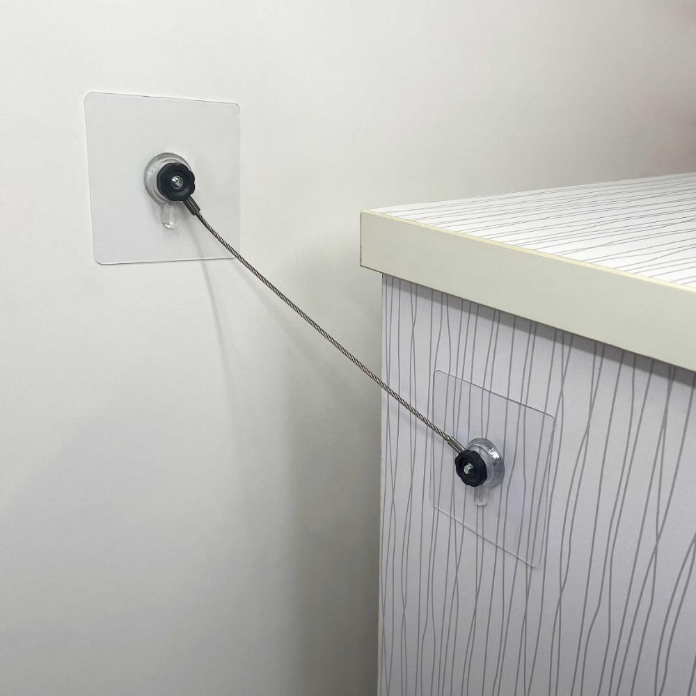 6パック転倒防止家具ストラップステンレス鋼粘着式家具アンカー - Furniture Interlocking Hardware のレビューと価格
