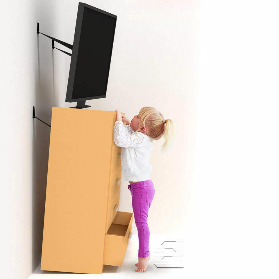 2パック調整可能なテレビ安全ストラップ、穴あけ不要の接着剤式 - Furniture Interlocking Hardware のレビューと価格