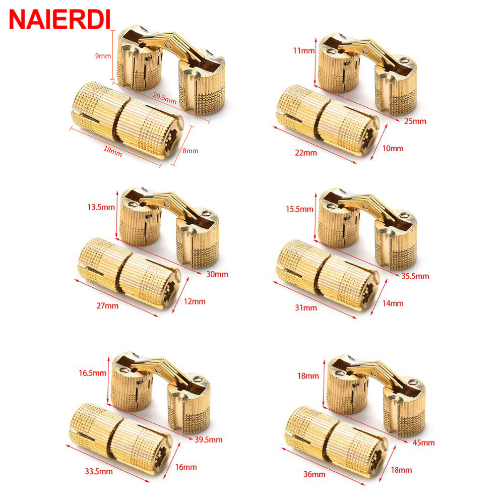 NAIERDI 銅真鍮家具ヒンジ 8-18 ミリメートル円筒 - Soft Close Hinge のレビューと価格
