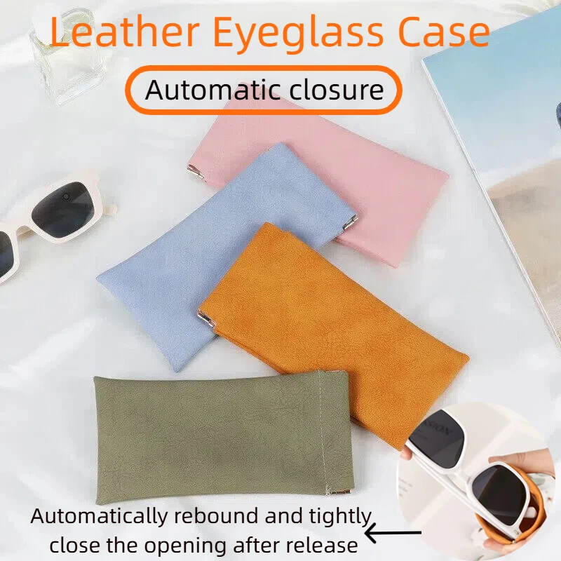ユニセックスレザー眼鏡ケースポータブル自動閉鎖スプリングヒン - Soft Close Hinge のレビューと価格