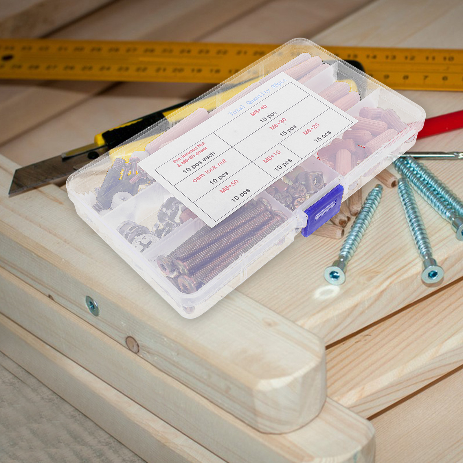 95個入り、二段ベッド用金具接続セット。家具用ネジ、ボルト、 - Furniture And Hardware のレビューと価格