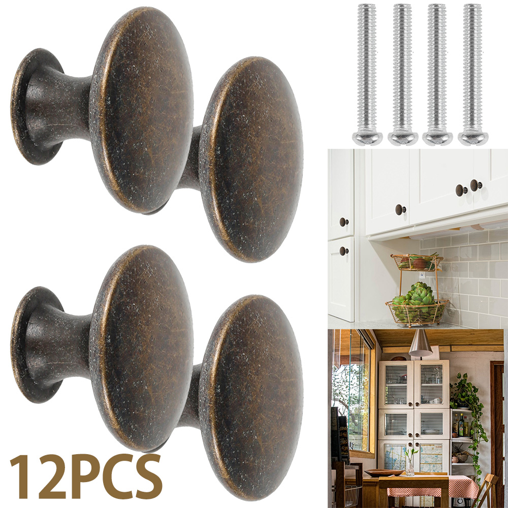 12 個レトロプルハンドルブロンズトーン合金キッチン引き出し - Vintage Furniture Hardware Pulls のレビューと価格