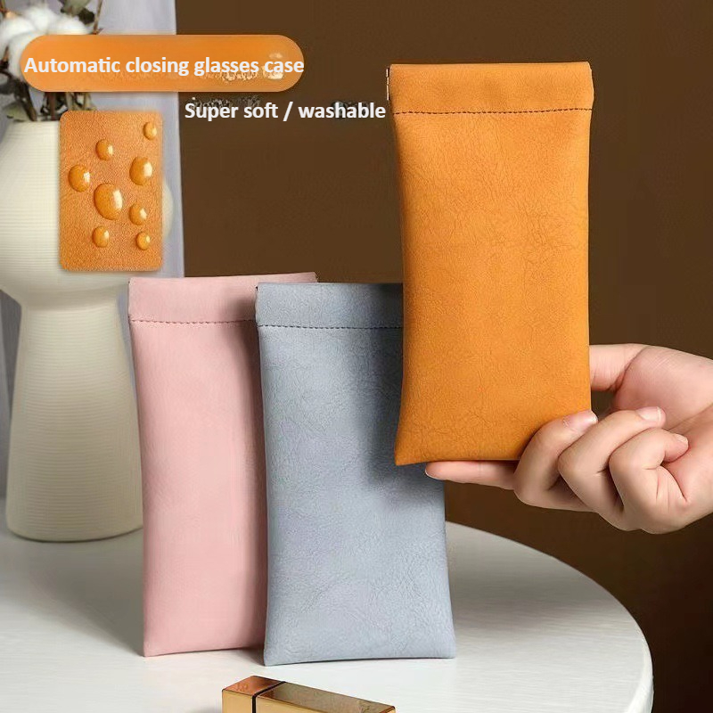 ユニセックスレザー眼鏡ケースポータブル自動閉鎖スプリングヒン - Soft Close Hinge のレビューと価格